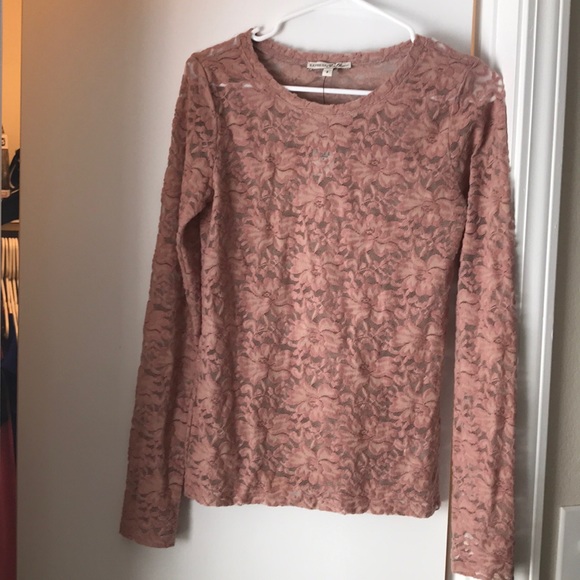 NWT Express Brushed Lace Crew New Longsleeve - Picture 2 of 5